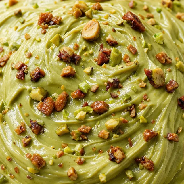 Creme de pistache verde com pedaços crocantes