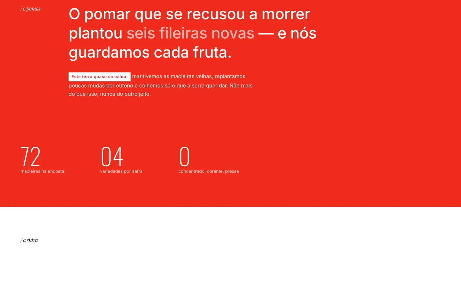 Manifesto do pomar em vermelho pleno