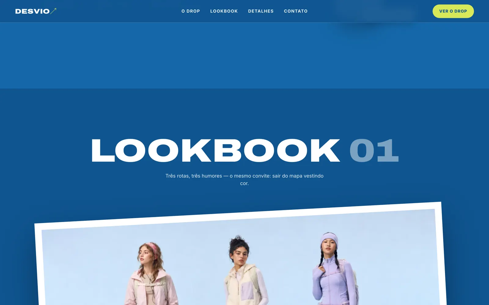 Lookbook 01 em azul alpino